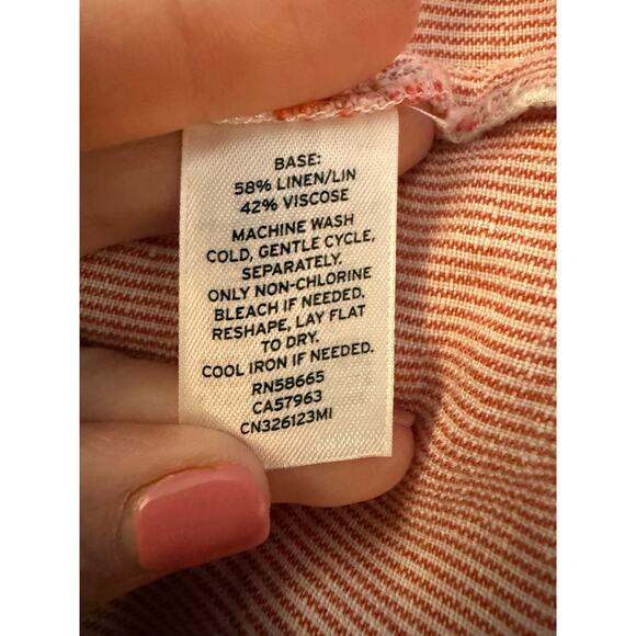 Caslon Women's S Boho Chic Candy Stripe Pink Seersucker Zip Utility Jacket - Picture 6 of 8